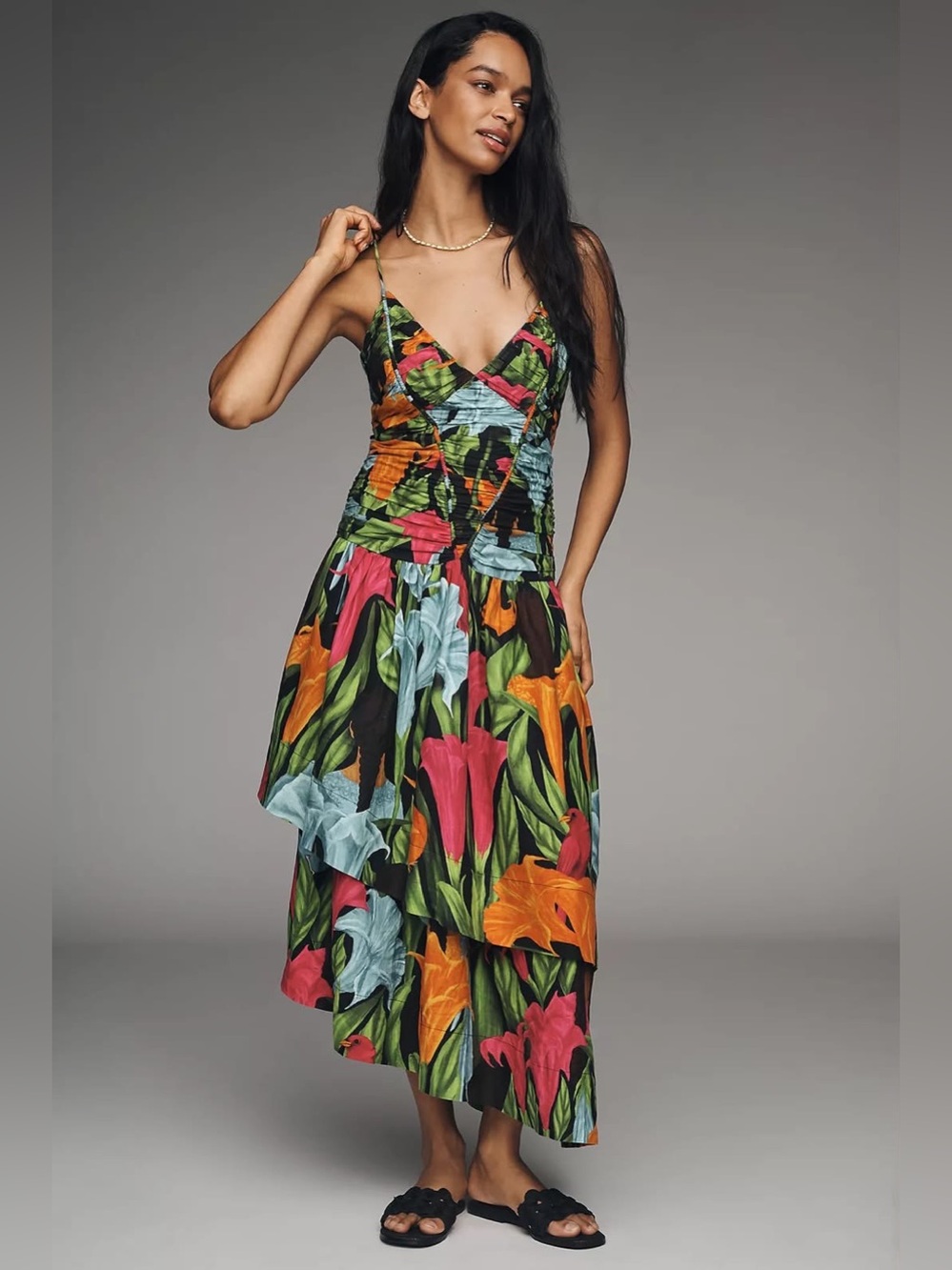 Farm Rio: Black Mujeres Y Flores
Midi Dress - DT